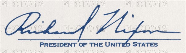 The signature of Richard Milhouse Nixon, 37th President of the United States, 1972. Artist: Richard Nixon