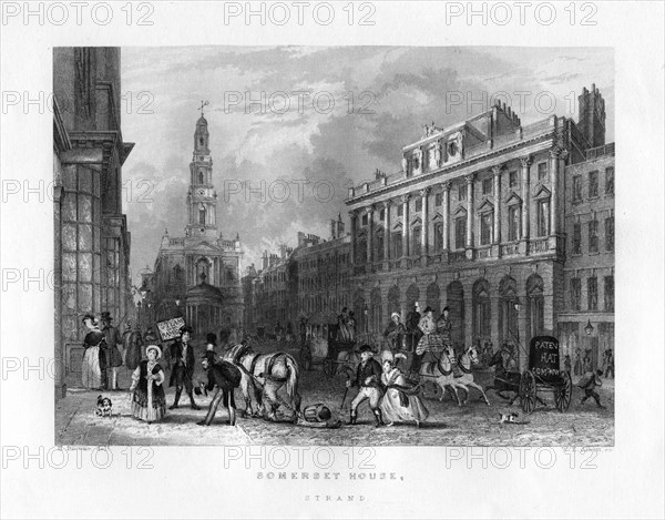 Somerset House, the Strand, London, 19th century.Artist: WE Albutt