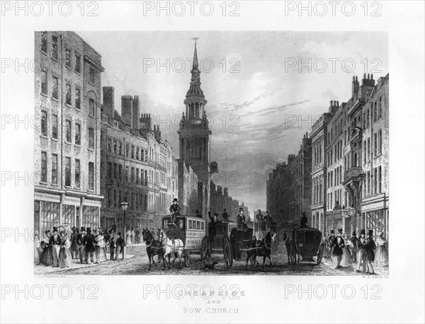 Cheapside and Bow Church, London, 19th century.Artist: WE Albutt