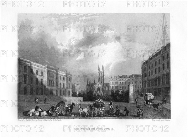 Southwark Cathedral, London, 19th century.Artist: J Woods