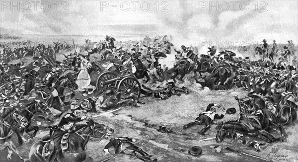 The Battle of Waterloo, fought on 18 June 1815, (1910). Artist: Unknown