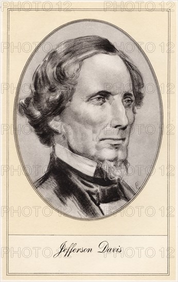 Jefferson Davis, American soldier and politician, (early 20th century). Artist: Gordon Ross