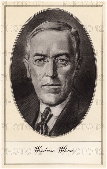 Woodrow Wilson, 28th President of the United States, (early 20th century). Artist: Gordon Ross