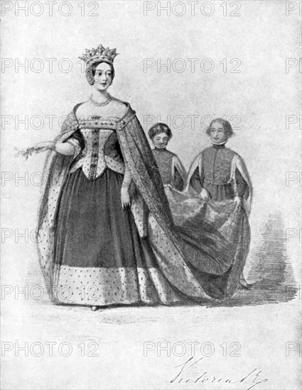 Queen Victoria as Queen Philippa at the Plantagenet Ball, Buckingham Palace, c1840s, (1901). Artist: Unknown