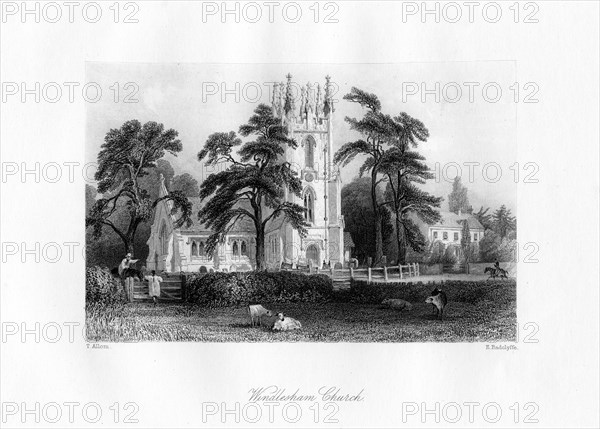 Windlesham Church, Surrey, 19th century.Artist: E Radclyffe