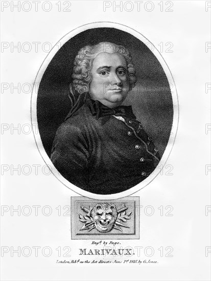 Pierre Carlet de Chamblain de Marivaux, French novelist and dramatist, (1815).Artist: Page