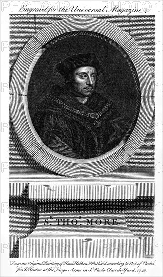 Sir Thomas More, Catholic English lawyer, writer, and politician, (1748). Artist: Unknown