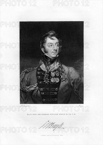 Sir Charles William Doyle, British general, 1829. Artist: Henri Meyer