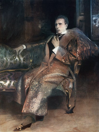 William Gillette in Sherlock Holmes, c1902. Artist: Unknown