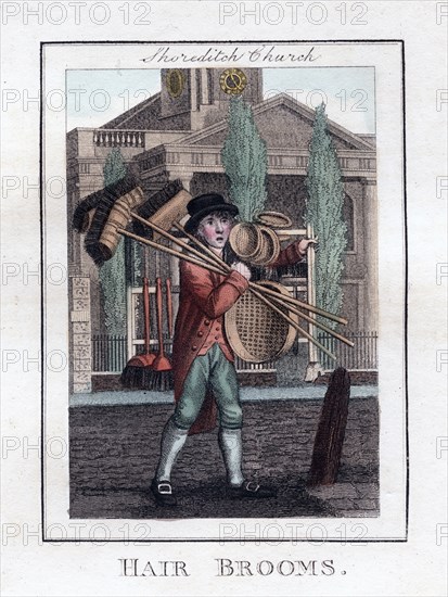 'Hair Brooms', Shoreditch Church, London, 1805. Artist: Unknown