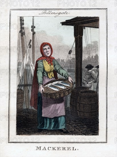 'Mackerel', Billingsgate, London, 1805. Artist: Unknown