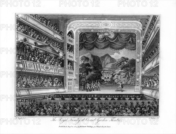 The Royal Family at Covent Garden Theatre, London, 1804.Artist: James Fittler