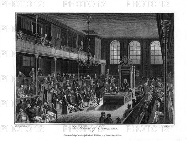 The House of Commons, London, 1804.Artist: James Fittler