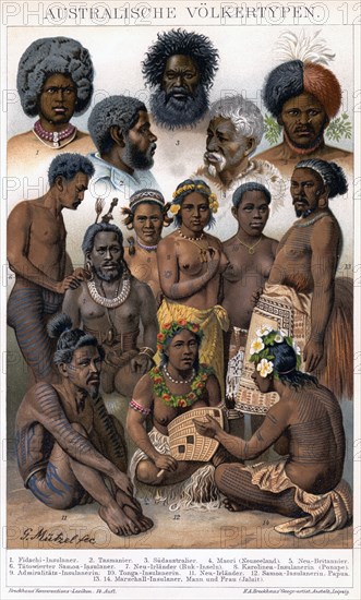 'Australian Inhabitants', 1800-1850.Artist: G Mutzel