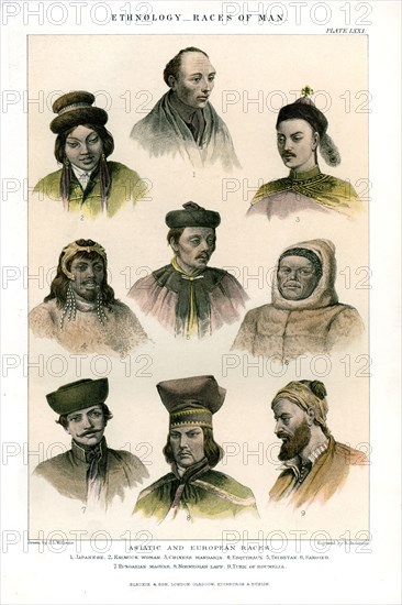 'Ethnology, Races of Man', 1800-1900.Artist: R Anderson