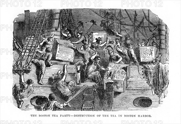 The Boston Tea Party,16 December 1773, (1872). Artist: Unknown