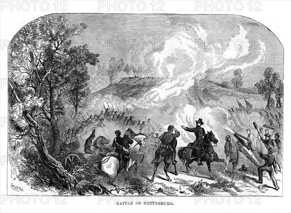 The Battle of Gettysburg, American Civil War, 1-3 July 1863, (1872). Artist: Unknown