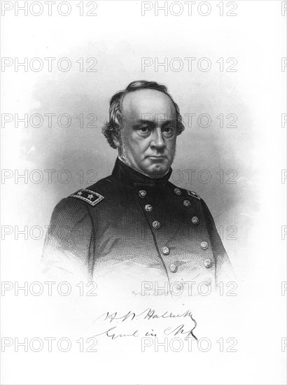 Henry Wager Halleck, American soldier, (1872).Artist: John A O'Neill