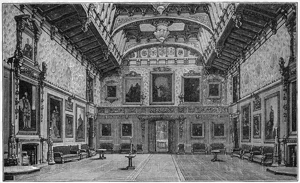 'The Waterloo Chamber', Windsor Castle, 1880. Artist: Robert Taylor Pritchett