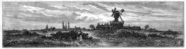 'Windmill on Wimbledon Common', 1880. Artist: Robert Taylor Pritchett