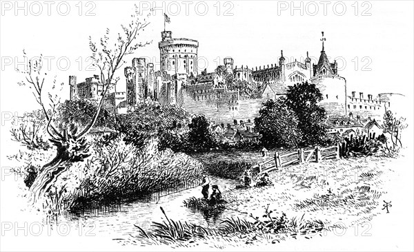 'Windsor, from Clewer', 1880.Artist: Robert Taylor Pritchett