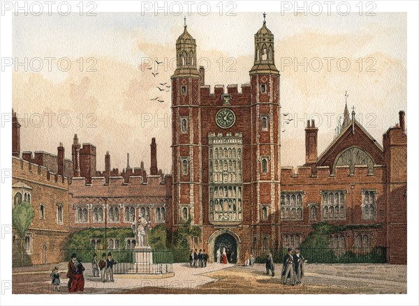 'Quadrangle of Eton College', 1880. Artist: Unknown