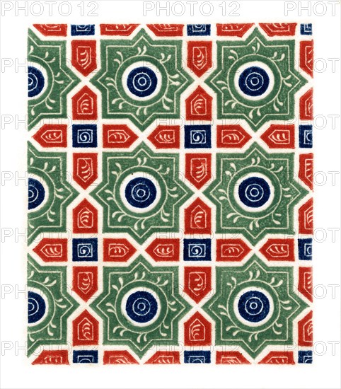 Diapered ornament, 14th century, (1843).Artist: Henry Shaw