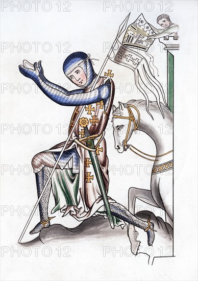 Knight, late 12th century, (1843).Artist: Henry Shaw