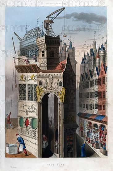 'Troy Town', 1498-1515, (1843).Artist: Henry Shaw