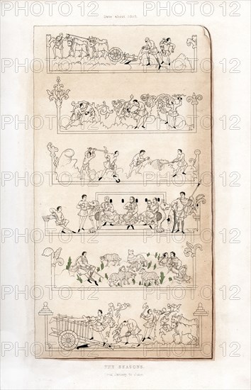 The Seasons, c1050, (1843).Artist: Henry Shaw