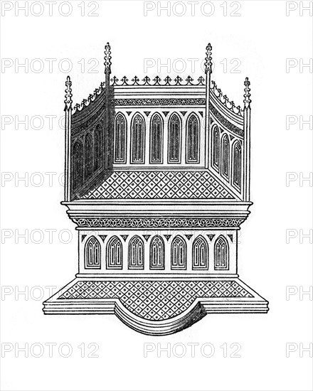 Throne, (1843).Artist: Henry Shaw