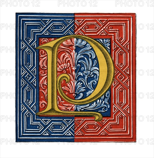 Initial letter 'P', (1843).Artist: Henry Shaw