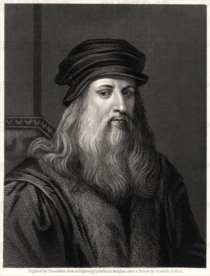 'Leonardo da Vinci', 19th century. Artist: James Posselwhite