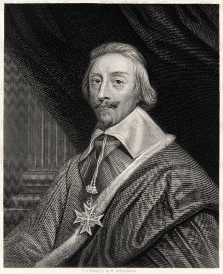 'Cardinal Richelieu', French prelate and statesman, 19th century. Artist: Richard Woodman