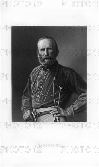 Giuseppe Garibaldi, Italian patriot and soldier of the Risorgimento, (1893).Artist: W Holl