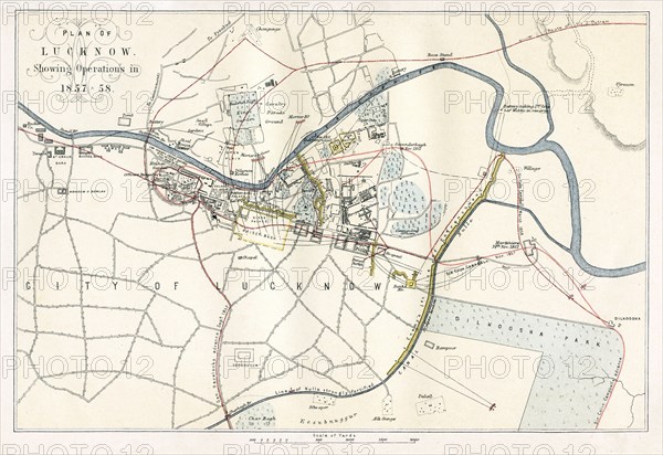 Siege of Lucknow, India, 1857, (1893). Artist: Unknown