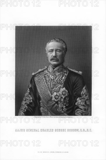 Charles George Gordon, British soldier and administrator, (1893).Artist: G Cook