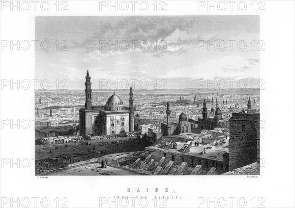 Cairo from the Citadel, capital city of Egypt, 1893.Artist: R Dawson