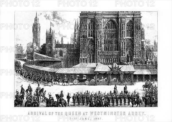 Arrival of the Queen at Westminster Abbey, London, 21 June, 1887, (1889). Artist: Unknown