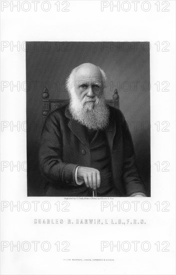Charles Darwin, British naturalist, (1899).Artist: C Cook