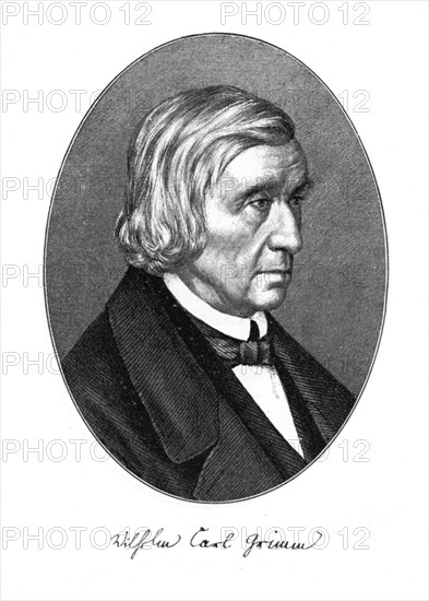 Wilhelm Carl Grimm, German author, 1887. Artist: Unknown