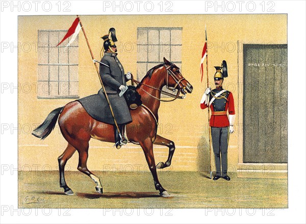 'The 16th (Queen's) Lancers', c1890.Artist: Geoffrey Douglas Giles