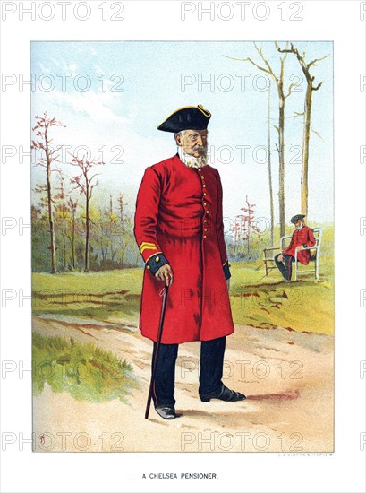 'Chelsea Pensioner', c1890.Artist: Geoffrey Douglas Giles