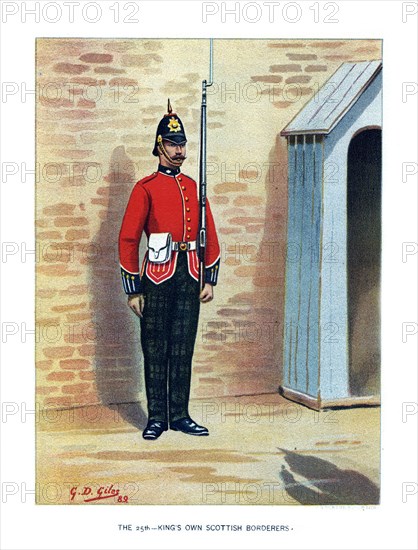 'The 25th King's Own Scottish Borderers', c1890.Artist: Geoffrey Douglas Giles