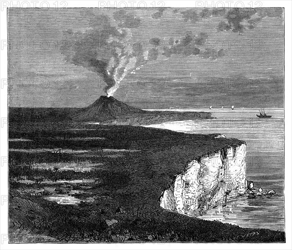 A shield volcano on Reunion island, Indian Ocean, c1890. Artist: Unknown