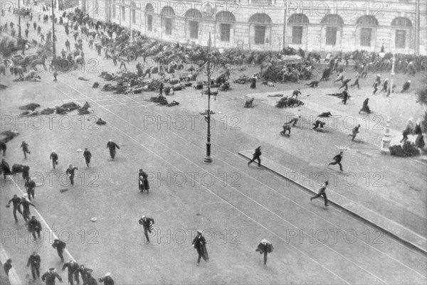 Street fighting in Petrograd, Russia, 17th July 1917. Artist: Unknown