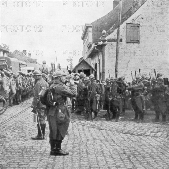 French and Belgian troops, Flanders, c1917. Artist: Unknown