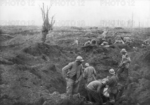 Allied troops, 31 July 1917 at the Yser Canal, Belgium, 1926. Artist: Unknown