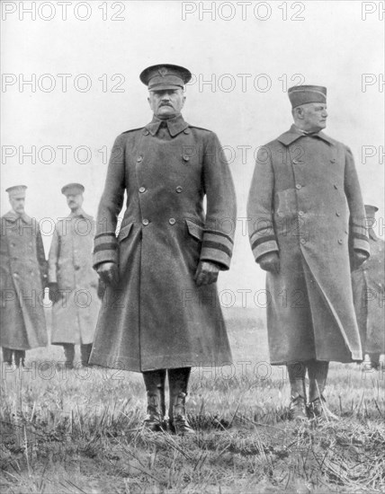 John Pershing and Hunter Liggett, American First World War generals, March 1918. Artist: Unknown