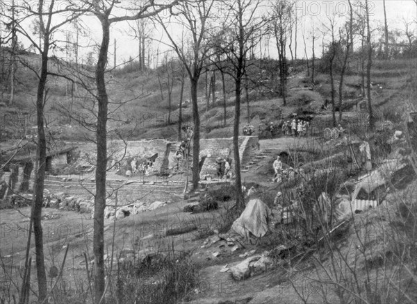 Allied command post on Mount Kemmel near Ypres, Belgium, 23 April 1918. Artist: Unknown